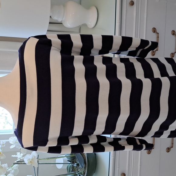 J.Crew Womens Navy/Cream Striped Long Sleeve‎ Cotton Midi Dress Size Small - Picture 6 of 12